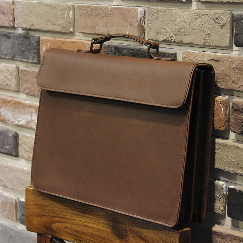 TS JYL Laptop bag,Vintage Men Handbag Briefcase Korean Style Casual Shoulder Crossbody Bag