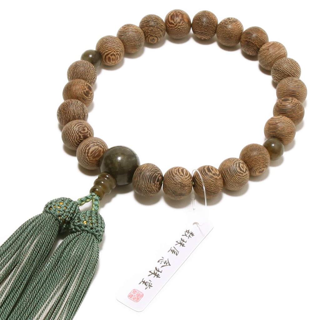 Nenjudo In Japan Prayer For Striped Ironwood Pure Silk Prayer Beads Bag Suitable for All Handmade Prayer Made In Recitation Over 80 Years Prayer Beads