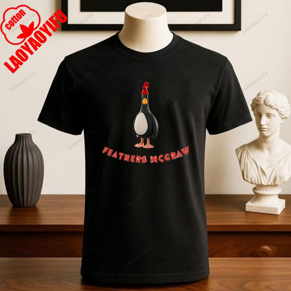 Wallace und Gromit Bedruckte T-Shirts Tops Cartoon und Anime Bedrucktes T-Shirt Wochenende Retro Grafik-Tee Vintage Ästhetik