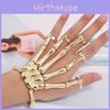Gothic Skeleton Hand Cuff Bracelet For Women With Metal Punk Style Halloween Accessory