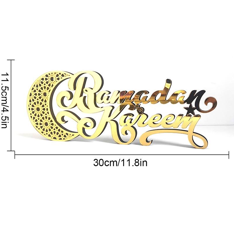 Acrylic Ramadan Ornament Eid Mubarak Moon Star Castle Shape Crafts Islamic Muslim Diy Decoration Supplies Party Gift