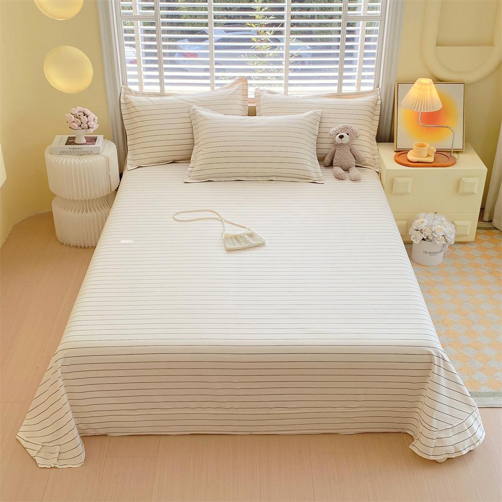 Cotton Bed Flat Sheet for Double Bed Plain Top Sheets Single/Queen/King Flowers Flat Bedsheets Soft Home Bed Linen Sheets