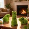 Yousheng 3Pcs Plant Ornament Realistic Touch Soft Flocked Moss Bunnies Figure UV Resistant Easter Christmas Wedding Decor