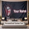 Custom Name Text Tapestry Bologna FC Personalized Polyester Wall Tapestry For Bedroom And Room
