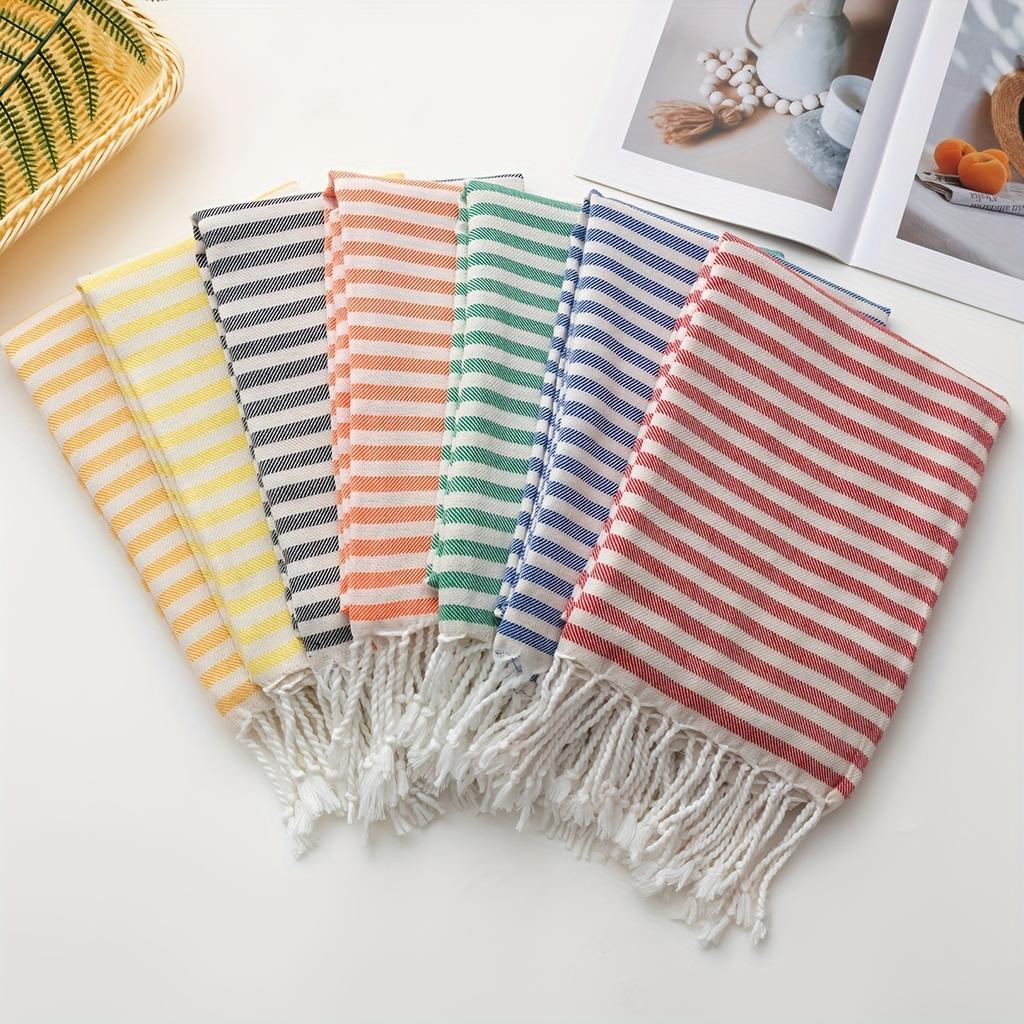 1pc Extra-Large Turkish Beach Towel - Striped, Lightweight & Quick-Dry for Pool, Swimming, Travel & Camping, High Color Fastness