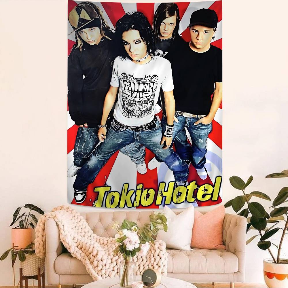 Bill Kaulitz Tom Tokio Hotel Classic Tapestry Art Printing Japanese Wall Tapestry Anime Wall Hanging Home Decor