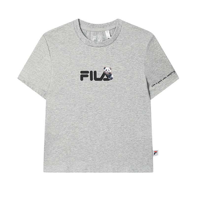 

New FILA HERITAGE T Shirt Women s Cartier Heather Gray F51W538101F-MG S(160/80A)