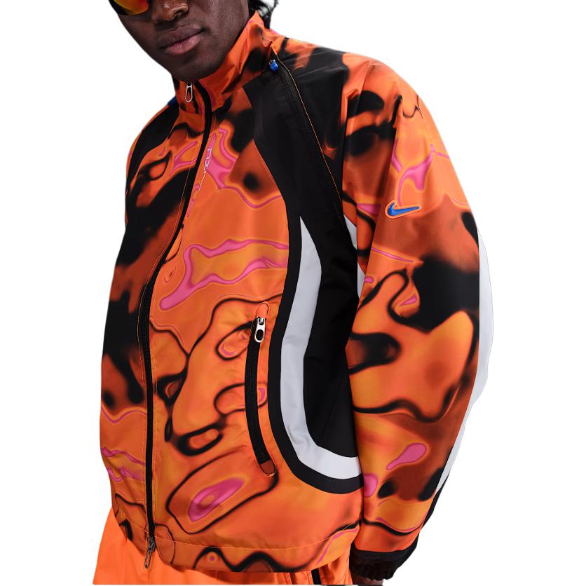 Nike Logo All Over Print Stand Collar Zip Long Sleeve Jacket Men Jacket HV0913-819