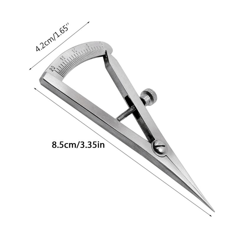 Dental Castroviejo Caliper 0 to 20 mm Straight/Angled 3.25" Stainless Steel Measuring Tool Lab Clinic Instrument
