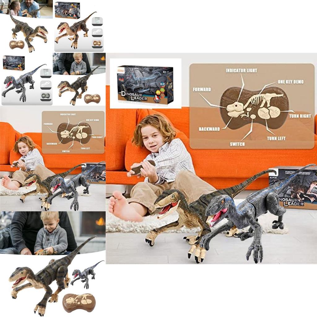 Children's Simulation Rechargeable Remote Control Spraying Dinosaur Toy Intelligent 2.4g Sound And Light Follows Light