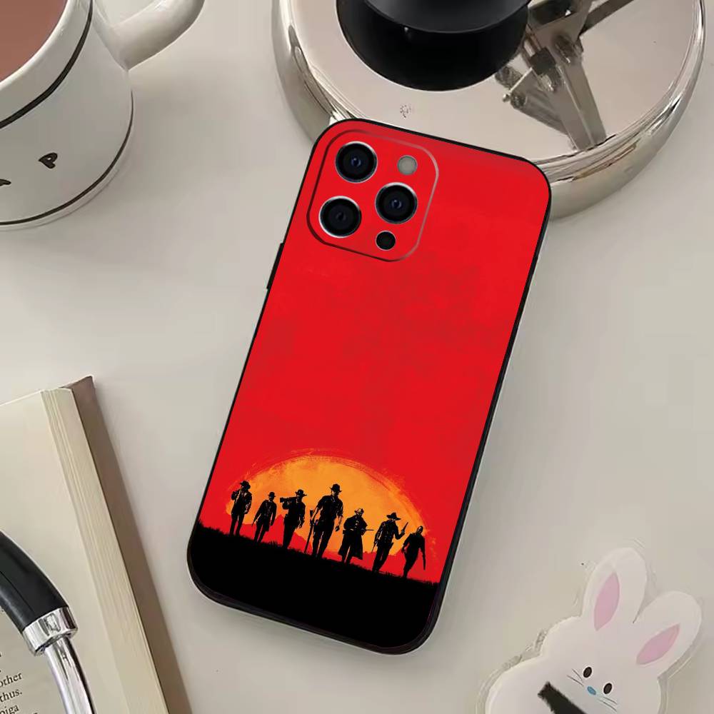 R-Red D-Dead R-Redemption RDR 2 Чехол для телефона Для IPhone 17,16,15,14,13,12,11,Plus,Pro,Max,Plus,XS,мягкий чехол Черный силикон iPhone14ProMax