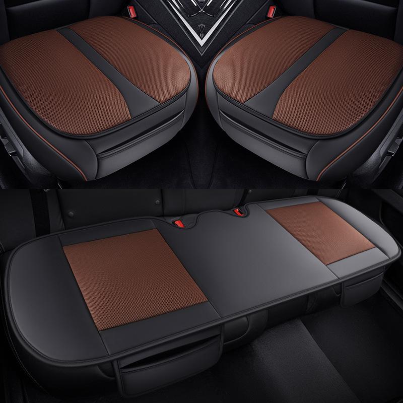 Leather & Gel Car Seat Cushion - Universal, All-Season Fit for MPVs, Sedans, Trucks, SUVs, Off-Road Vehicles