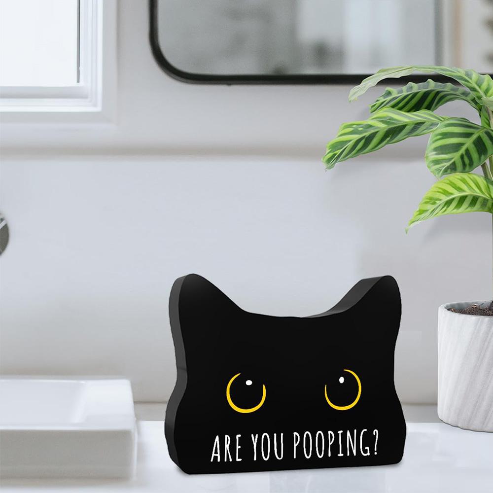 

Black Cat Funny Acrylic Ornaments Office Desktop Decorations Home Decoration Gifts Christmas Decorations Table Ornament