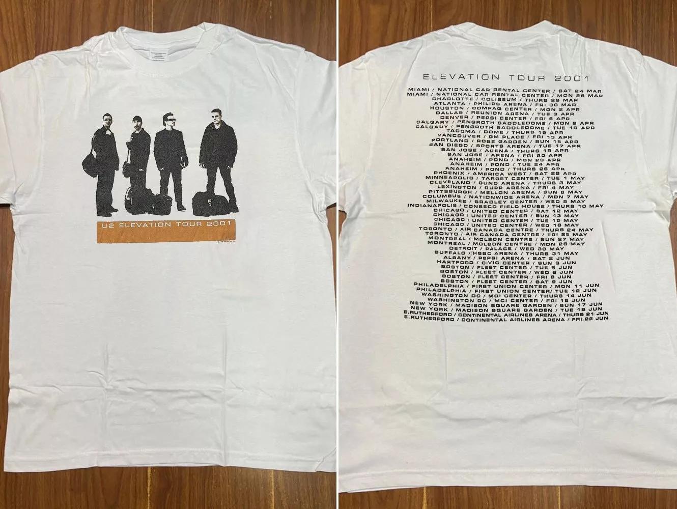 U2 Elevation Tour 2001 T-Shirt Mens Womens Tees Top, U2 Rock Band Elevation Tour Shirt M