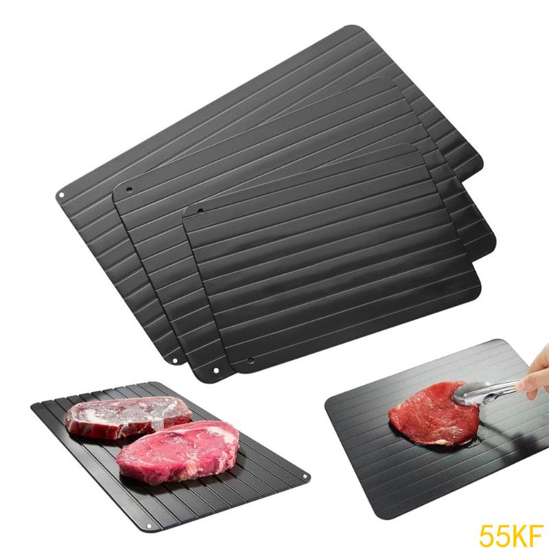 55KF Aluminum Thawing Tray For Frozens Fish Beef Pork Chicken Rapid Thawing Plate Fast Defrosting Board Kitchen Tool