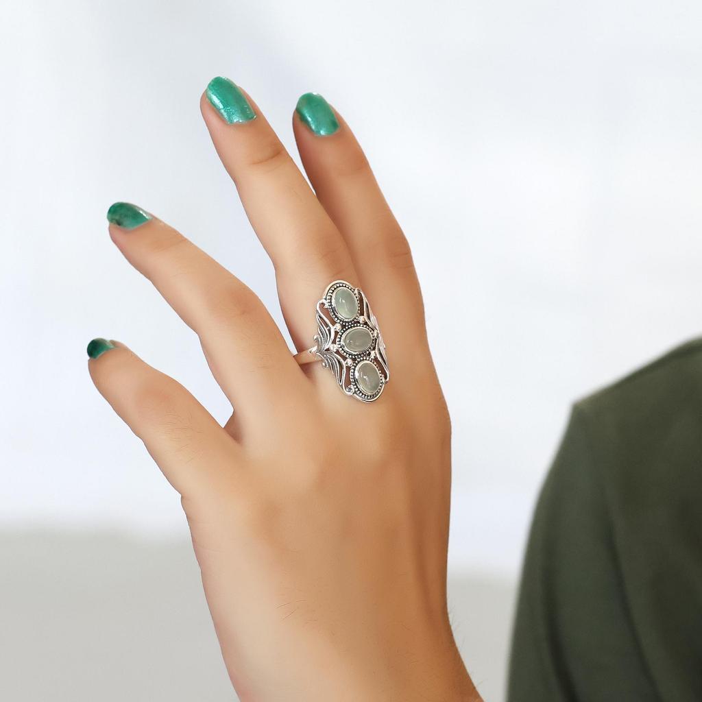 Aquamarine Silver Ring, 100% 925 Sterling Silver Handmade Jewelry, Silver Jewelry, Women Ring Ar8937