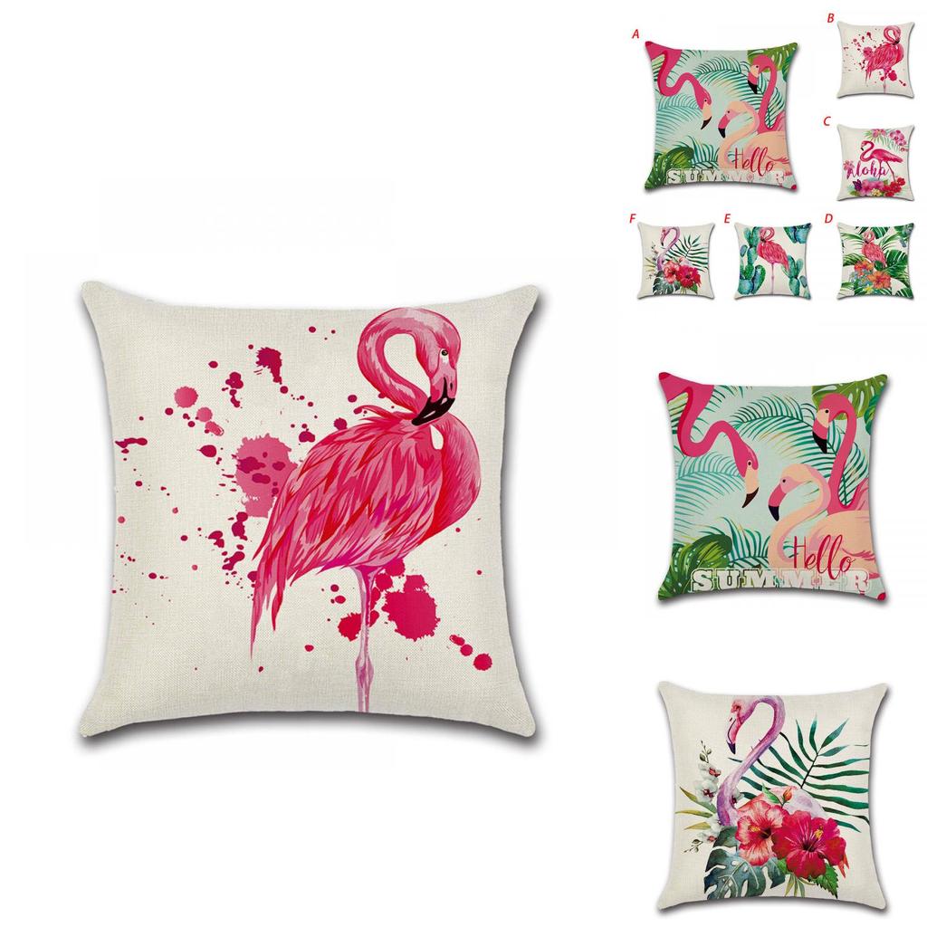Luxurious Flamingo Tropical Monstera Cotton Linen Cushion Cover For Chic Living Spaces