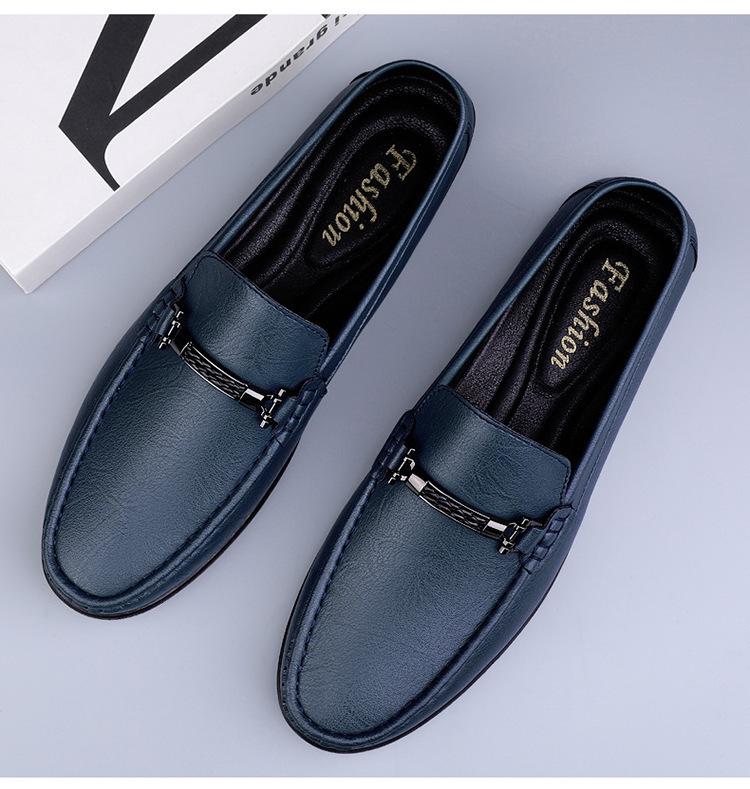 Men's Leather Slip-On Loafers - Casual Flat Driving Shoes In Large Sizes