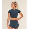 Interval Seamless Short Sleeve Crop Top Stealth Blue Storm Blue B6b1k 