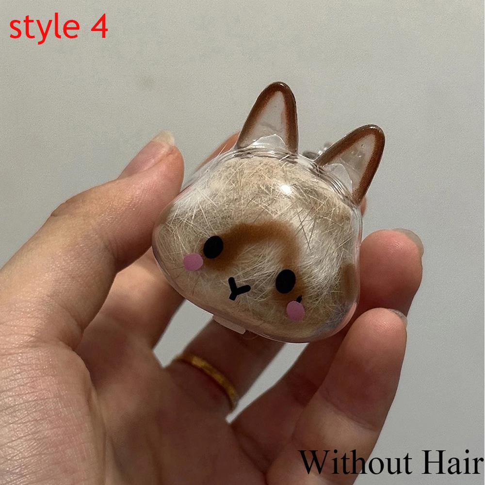 Clear Rabbit Hair Memorial Keepsake Capsule Pet's Fur Container Cute Portable Pet Hair Storage Box Pet Lovers Home Display Gifts