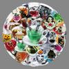50 Transparent and Bizarre Teacup Stickers, Halloween Horror Ghost Skull Waterproof Decorative Stickers