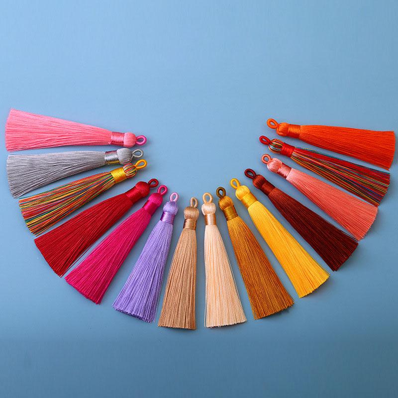 

10pcs 8cm Ice Silk Tassel Charms Brush Pendant Crafts For Diy Jewelry Making Accessories Handmade Bracelet Earring Decor Crafts