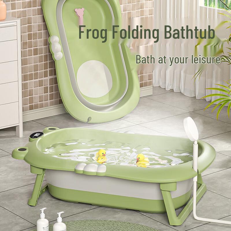 YOULETE Infant Toddler Folding Bathtub with Temperature Sensor
