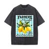Farmers Market Fresh Picked Lemons 100 Percent Organic Bees Washed Vintage Short Sleeve Loose Streetwear Tee