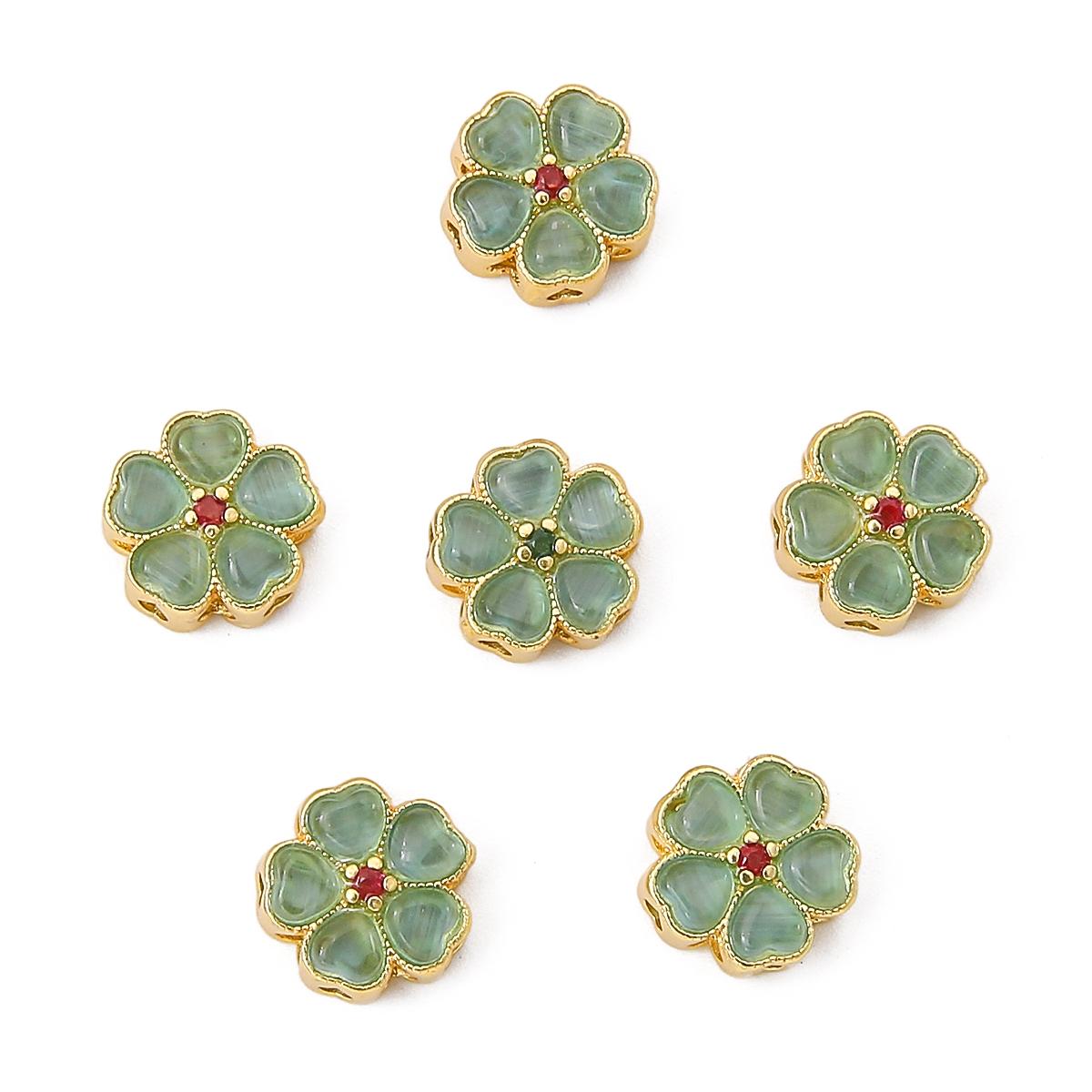 

1 шт./пакет медные золотые цветочные бусины-разделители DIY ожерелье браслет серьги кольца ювелирные аксессуары 12mm 1pc/bag