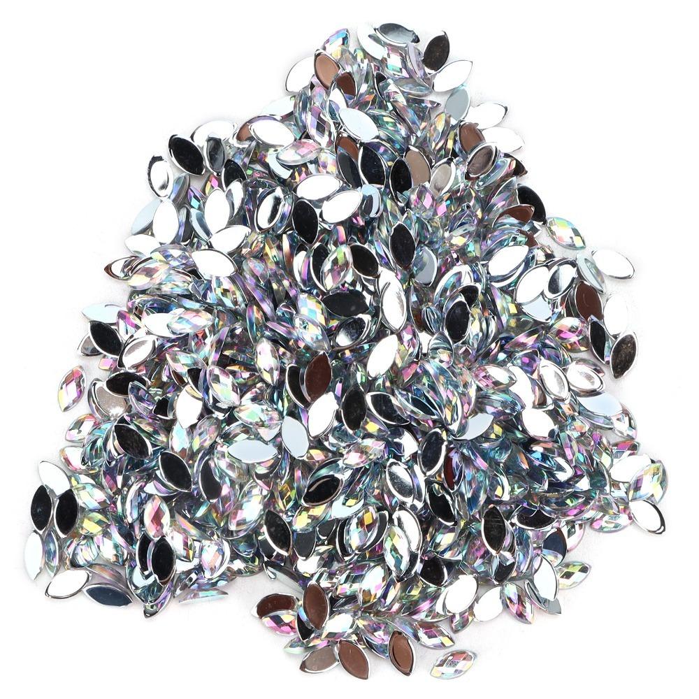 1000PCS AB Flatback Rhinestones Fancy Acrylic Rhinestones Wedding Dress Decoration белый