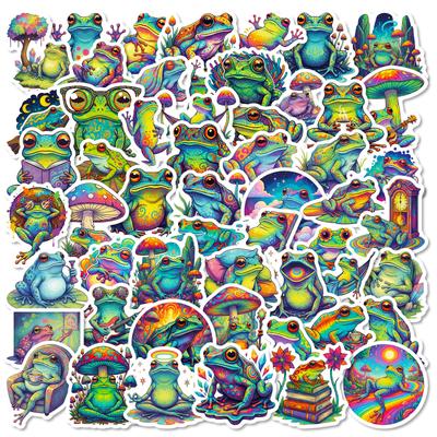 56 Psychedelic Cartoon Frog Graffiti Stickers Creative Personality Niche Luggage Decoration Material Stickers