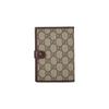 Gucci GG Retro Series Presbyopic Logo Snap Closure Canvas and Leather Card Holder Wallet Passport Bag Men's Burgundy and Brown
