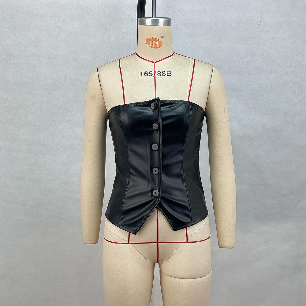 Einreihiges, einzeiliges, schmales, rückenfreies Bustier-Top für Damen