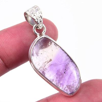 Natural Ametrine Gemstone Handmade 925 Solid Sterling Silver Pendant 1.50'' B6Q10