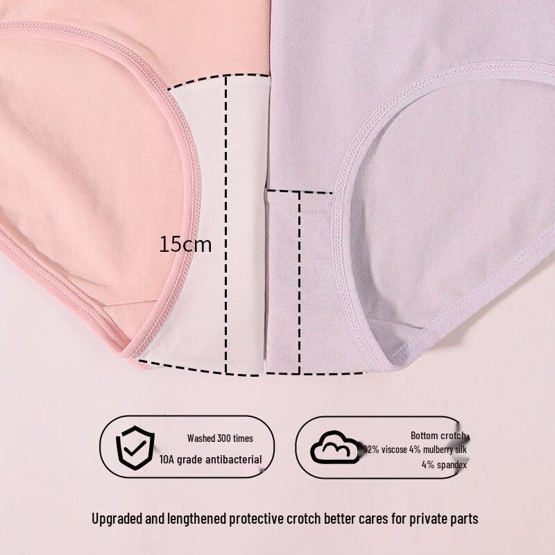 LangSha Women's Seamless High-Waist Cotton Briefs with Silk Crotch & Tummy Control