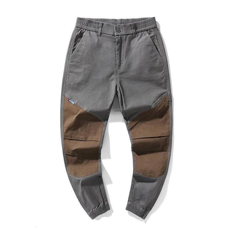 New Autumn/Winter Fashion Brand American Retro Panel Contrast Color Tie Leggings Loose and Versatile Handsome Casual Men's Pants