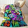 Rock Music Blanket Electric Guitar Punk Style Air Conditioning Blanket Office Nap Blanket Flannel Blanket
