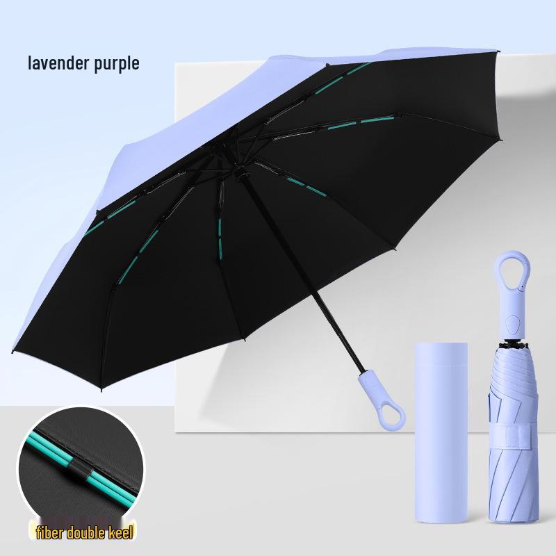 Compact Auto Folding Umbrella with Sun Protection, Portable with Ring Buckle, Suitable for All Weather