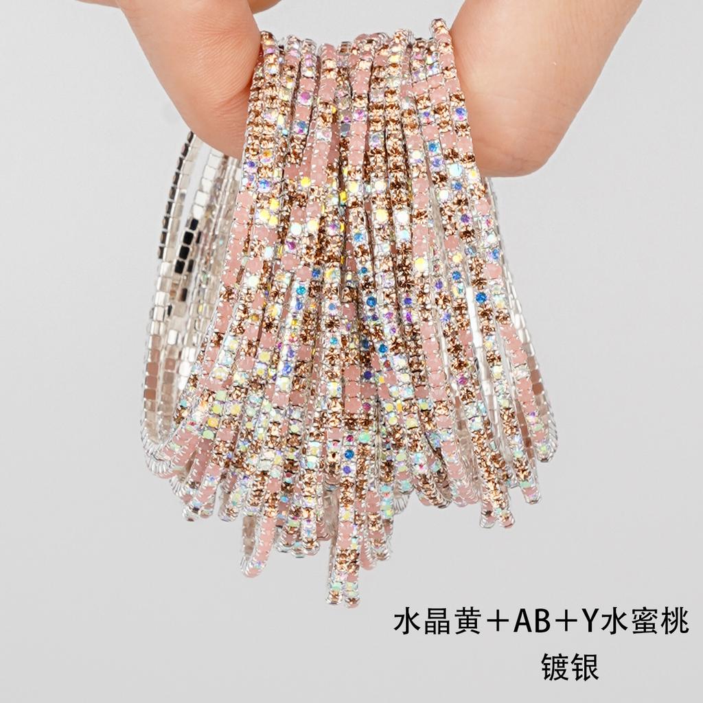 Fashion Elastic Bracelet with Crystal Rhinestones Stretch Band Adjustable Size Durable Design Suitable for Daily Wear and Special Occasions