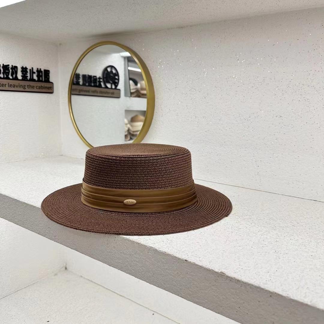 

Элегантная и щедрая соломенная шляпа с плоским верхом и плоским краем для женщин, весна-лето, большой козырек от солнца, защита от солнца, для путешествий на открытом воздухе, пляжная шляпа для женщин M（56-58cm） кофейный
