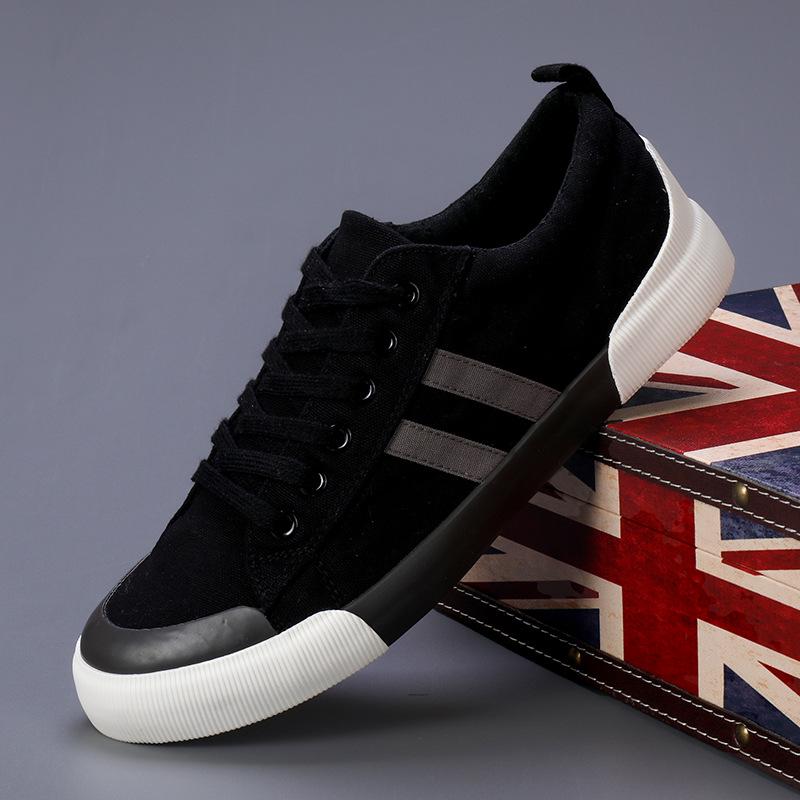 2026 Spring Men's Trendy Korean-Style Casual Canvas Shoes - Versatile & Comfortable Flat Bottom Sneakers