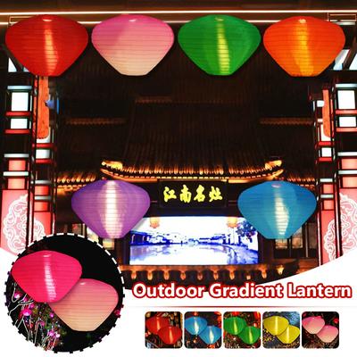 Ancient Style Satin Silk Chinese Lanterns Waterproof Outdoor Night Decor Colorful Lantern Wedding Party Festival Hanging Lantern