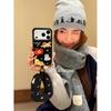 Autumn and winter denim embroidery red apple cat for apple 17promax mobile phone case iphone16pro new 1