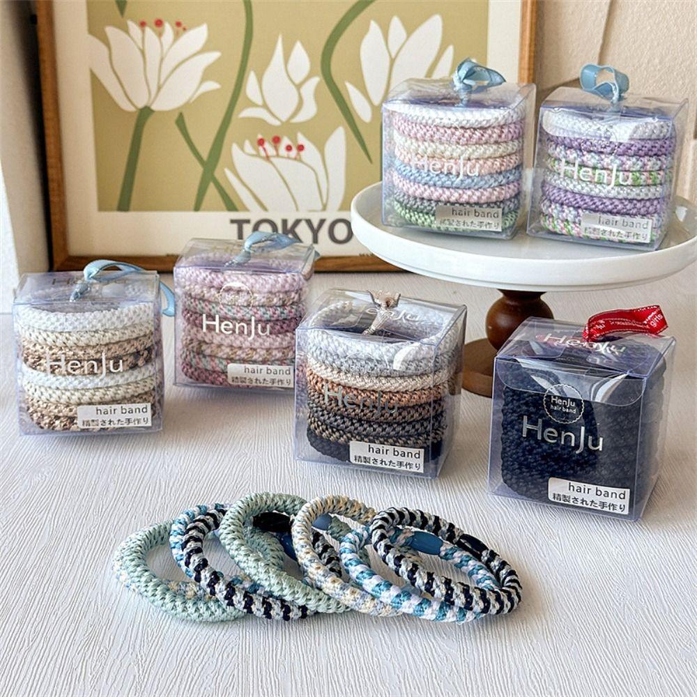 8pcs/Set Hair Tie Rubber Band Ponytail Holder Colorful Hair Scrunchies  Spring Summer