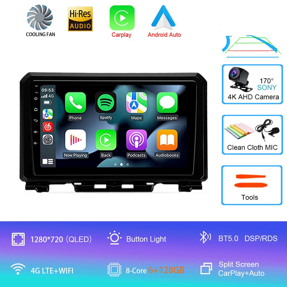 Car Radio Android 14 Carplay Auto For Suzuki Jimny 2018 2019 2020 Multimedia Video Player GPS Navigation DSP 2Din DVD Stereo 4G