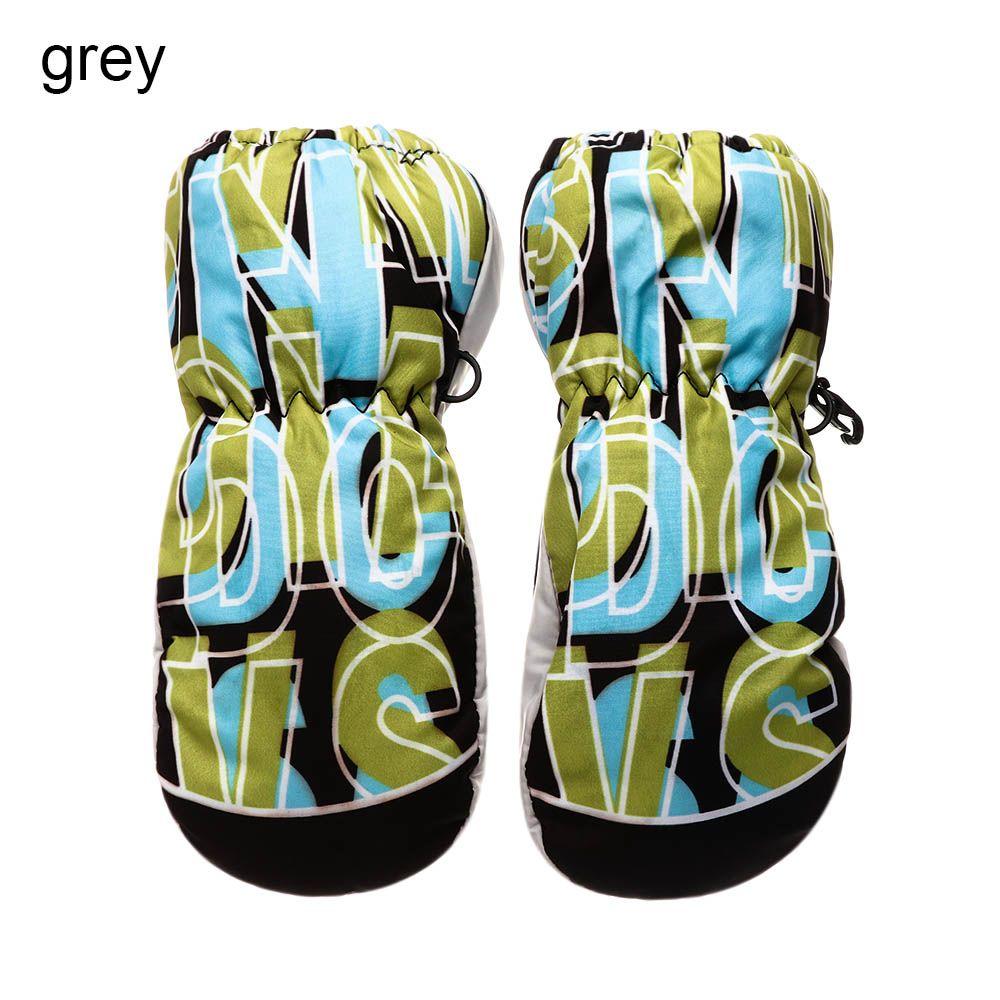 

Winter Non-slip Windproof Cartoon Thick Warm Kids Ski Gloves Waterproof Sports Mittens сірий