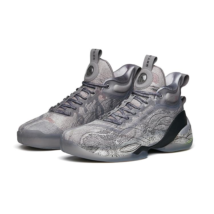 New ANTA KT7 Basketball Shoes Men's High Top Gray/Black 112141101-9