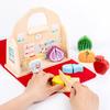 Kids Portable Handbag Fruit Vegetable Cutting Toy Set For Creative Play Learning