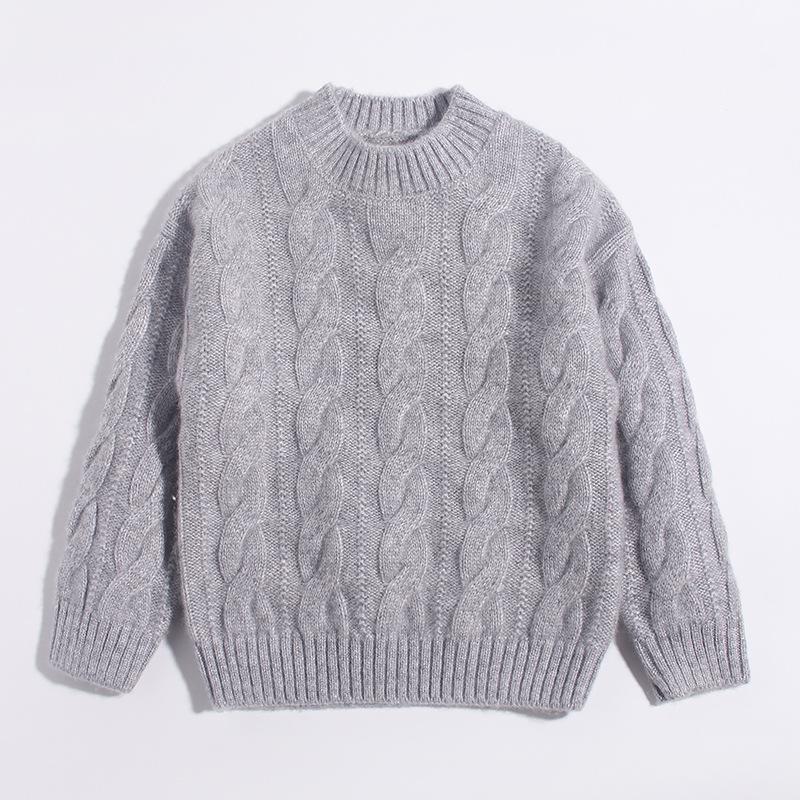 

Свитер Little Sheep Jumping из кашемира для детей - круглый вырез, очень толстый, 100% кашемир, в наличии размеры от детского до большого 90 cm серый