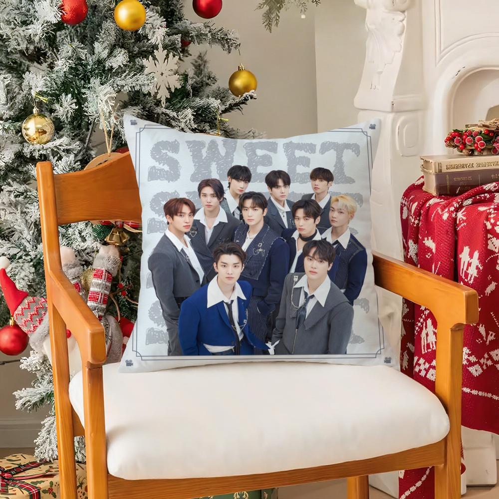 Kpop T-the B-boyz Pillow Case Silky Short Plush with Invisible Zipper Dustproof Sofa Cushion Cover for Home Decor